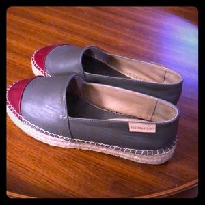 Leather espadrille flats